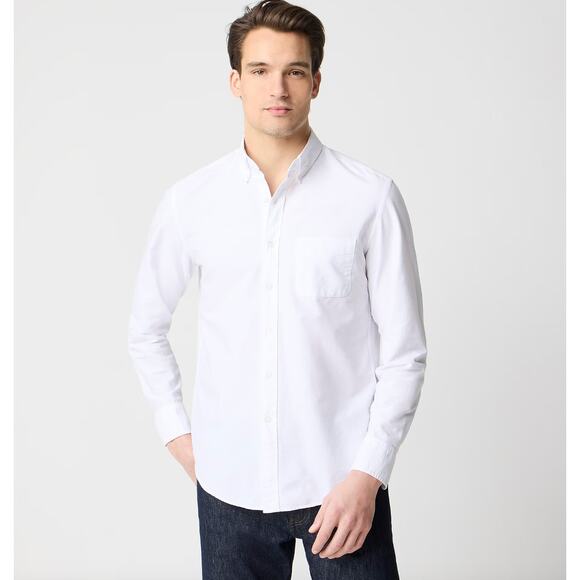 J. Crew Other - J.Crew Untucked Fit Slim Flex Oxford Shirt Cotton Mens Preppy White Classic XXL